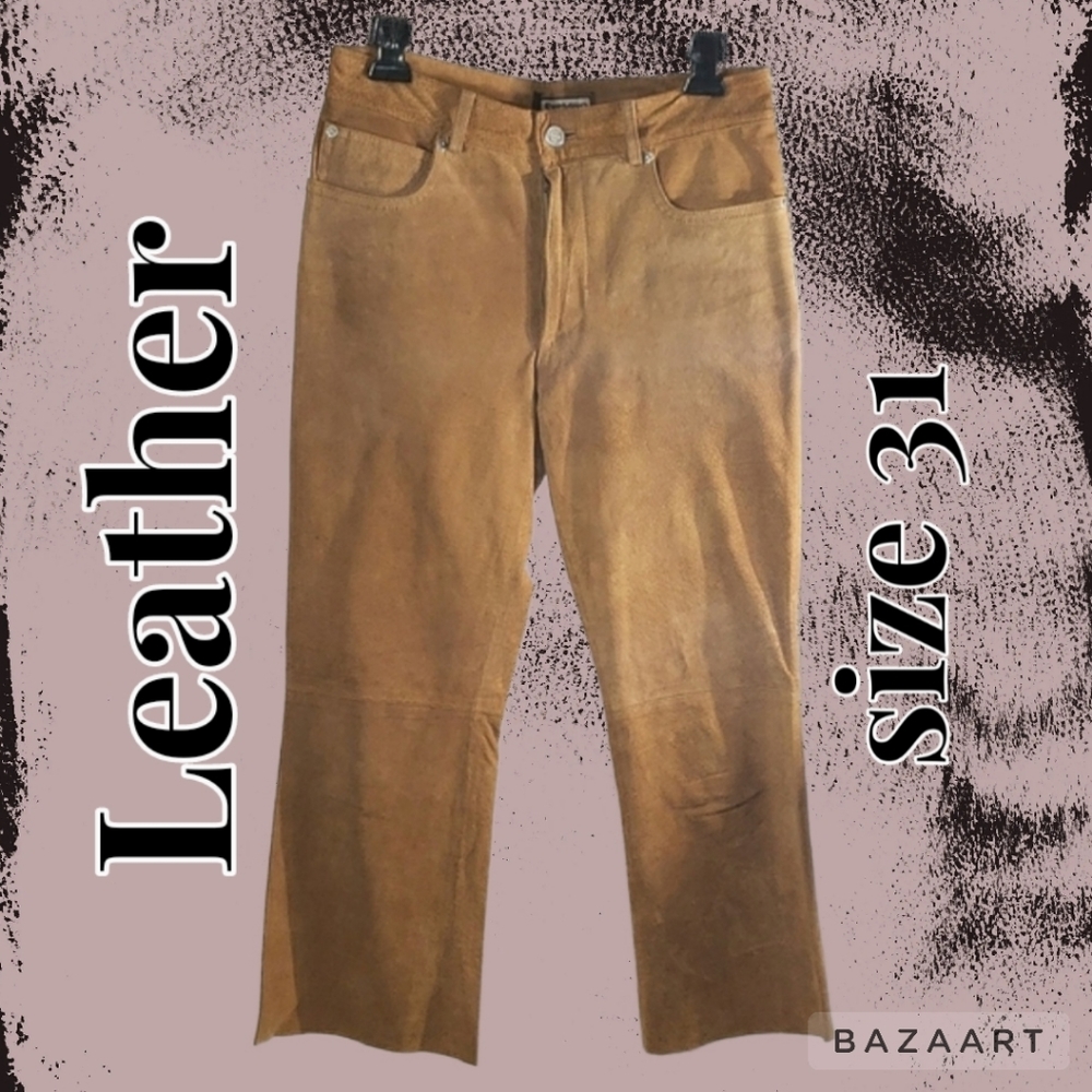 Evolution Not Revolution Leather Pants Size 31 - image 1
